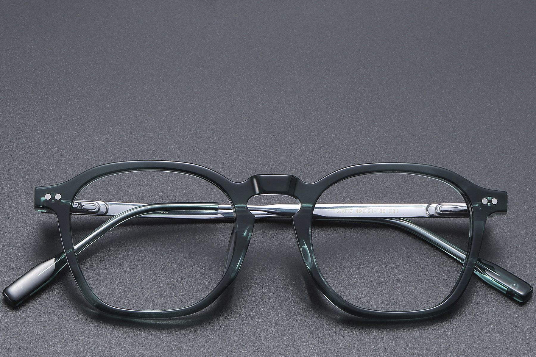 Rectangular Green Titanium Glasses #BS1913-0566