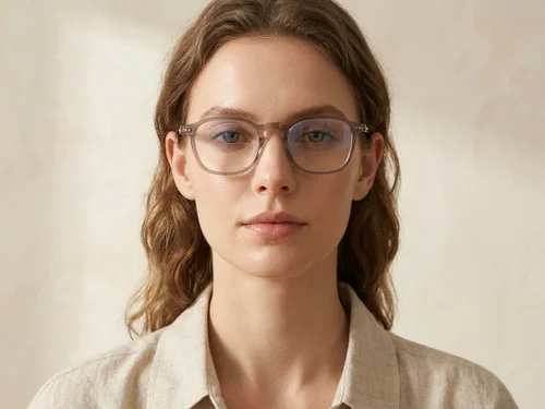 Lunettes rectangulaires en titane brun #BS1913-0567