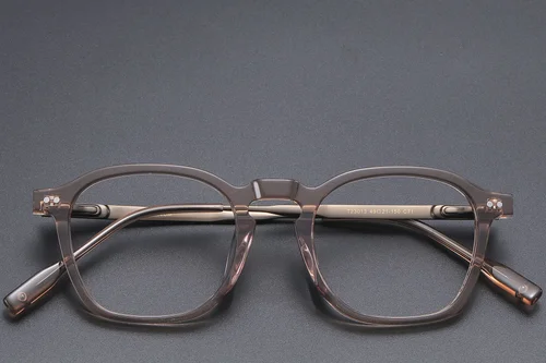Lunettes rectangulaires en titane brun #BS1913-0567