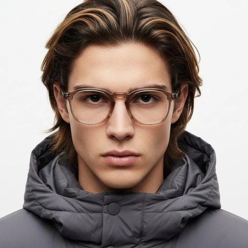 Rectangular Brown Titanium Glasses #BS1913-0567