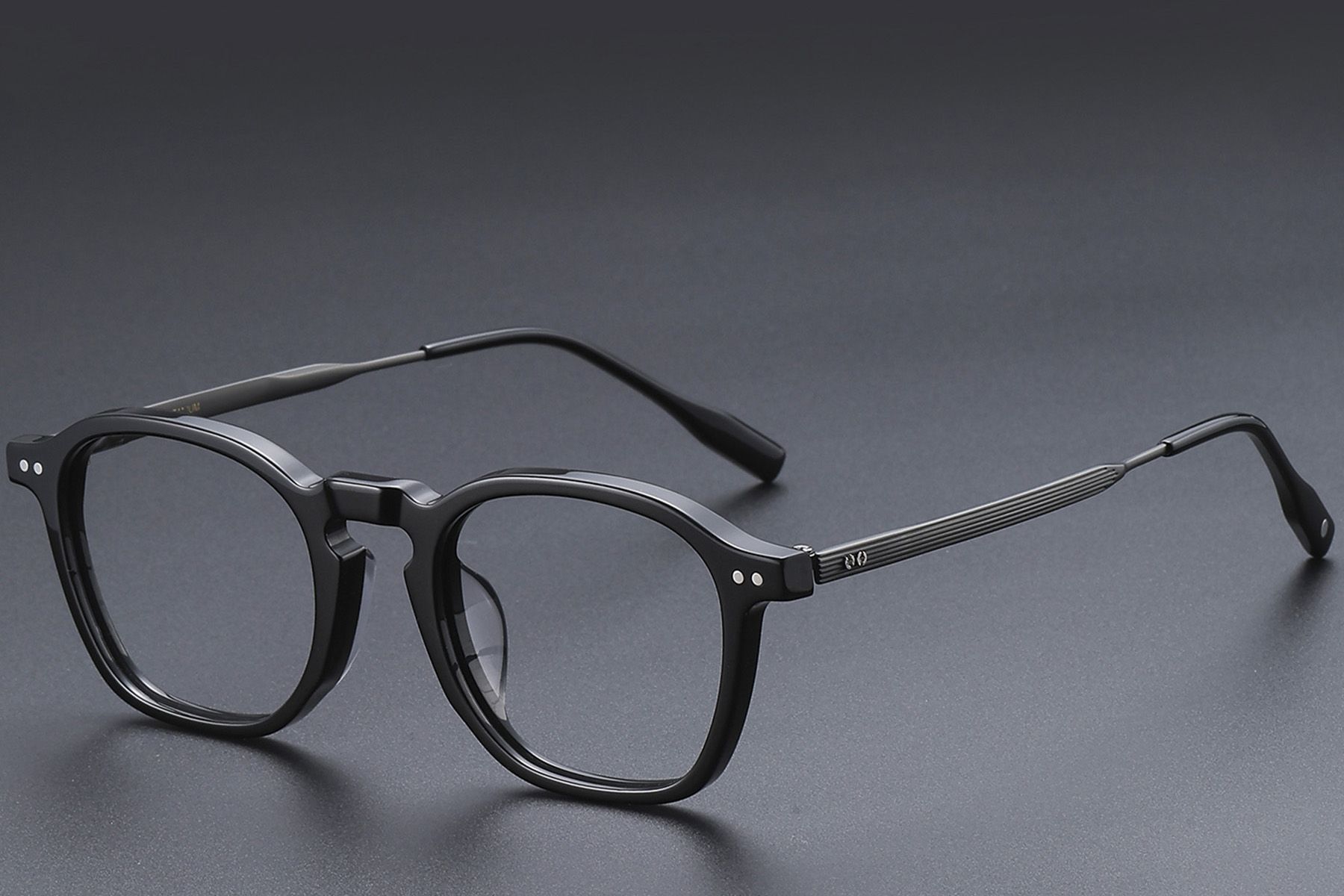 Rectangular Black Titanium Glasses #BS1913-0568