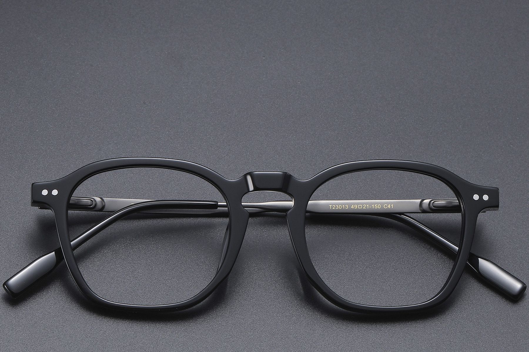 Rectangular Black Titanium Glasses #BS1913-0568