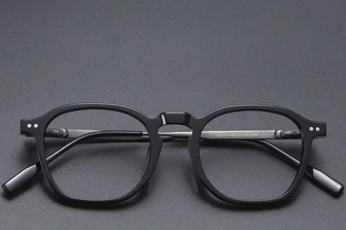 Rectangular Black Titanium Glasses #BS1913-0568