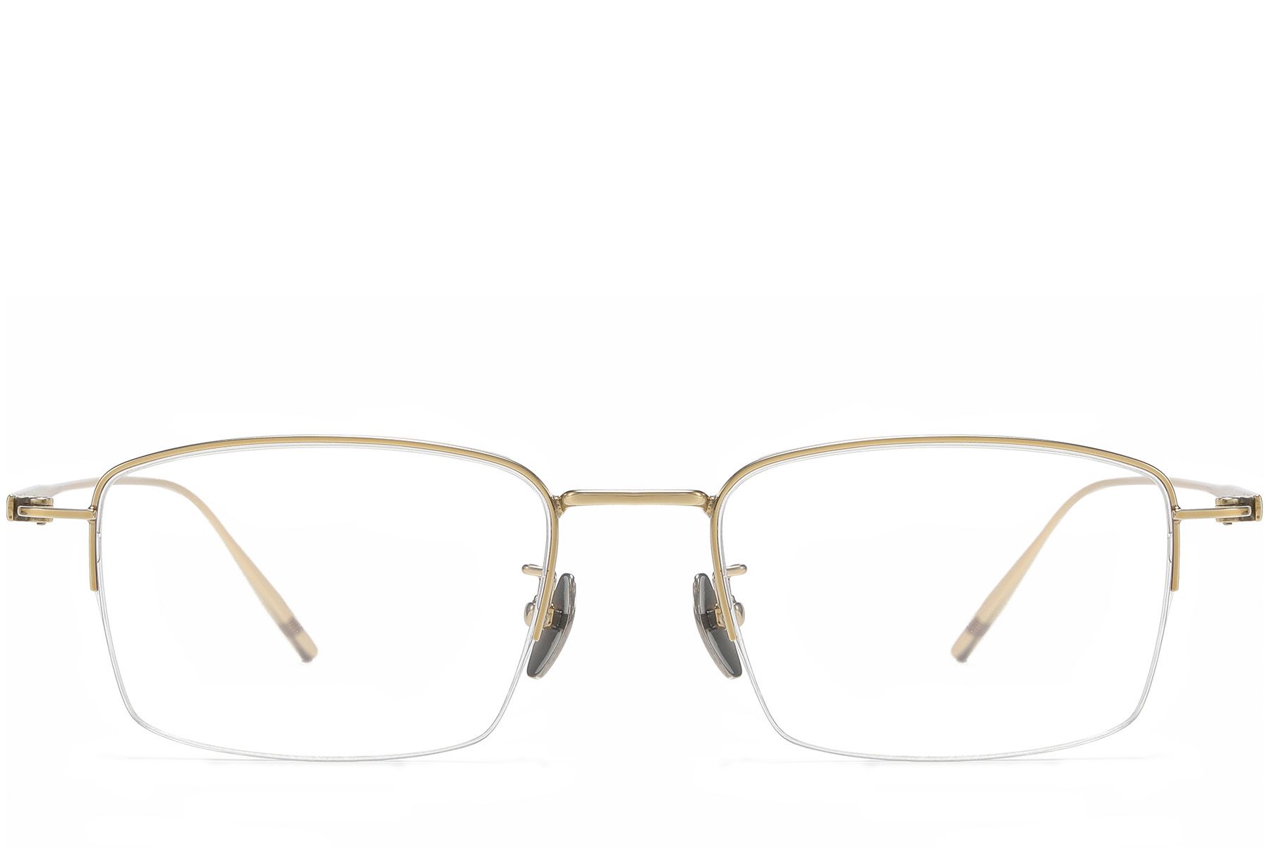 Lunettes semi-cerclées en titane doré #BS1913-0570