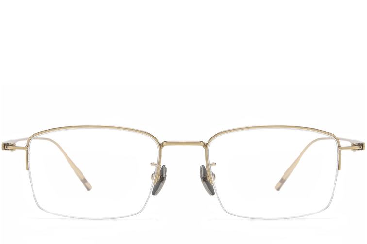 Semi-rimless Golden Titanium Glasses #BS1913-0570