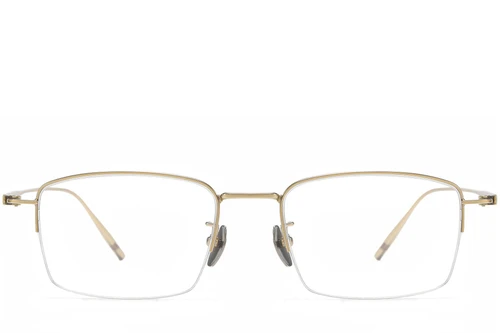 Lunettes semi-cerclées en titane doré #BS1913-0570