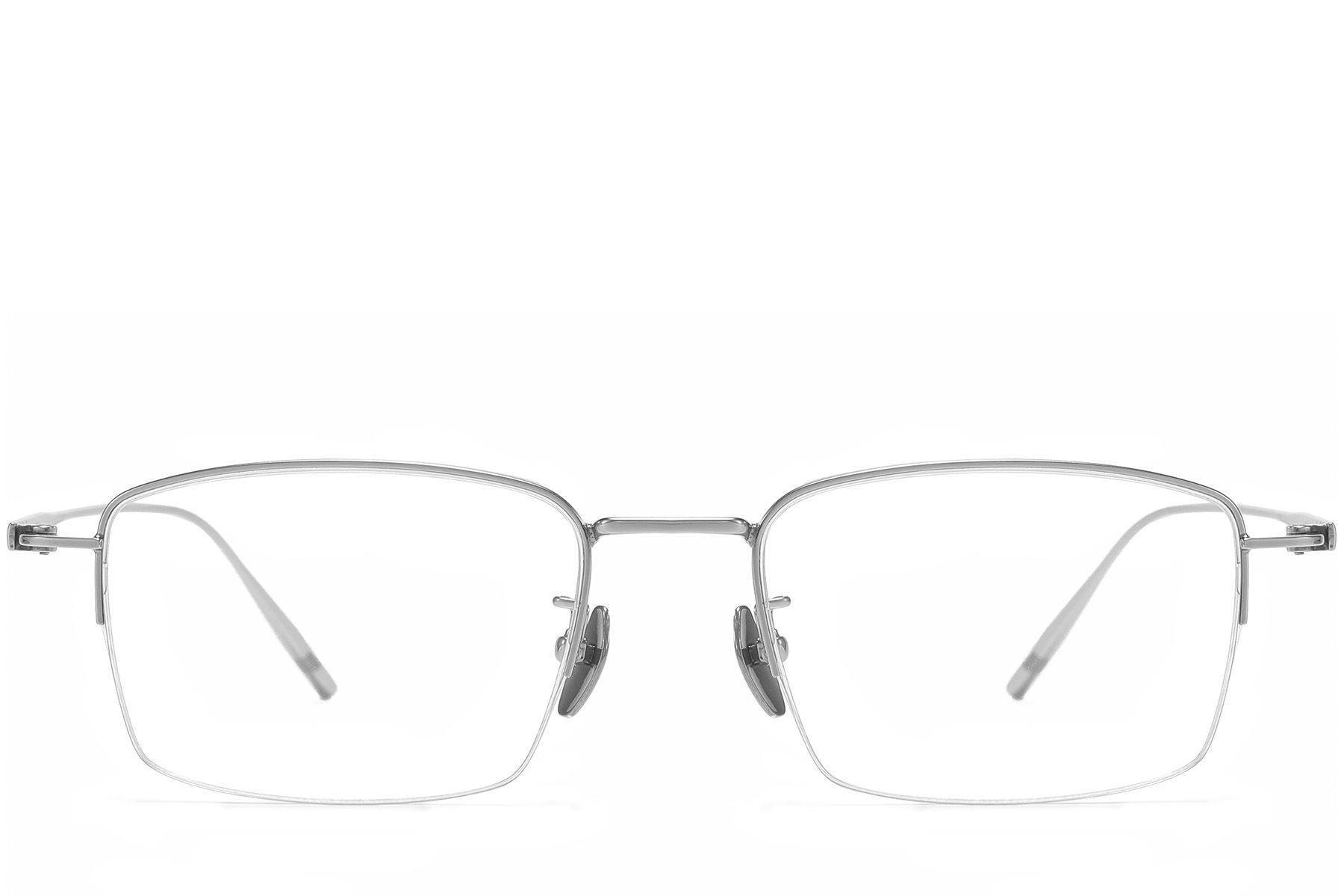 Lunettes semi-cerclées en titane argenté #BS1913-0571