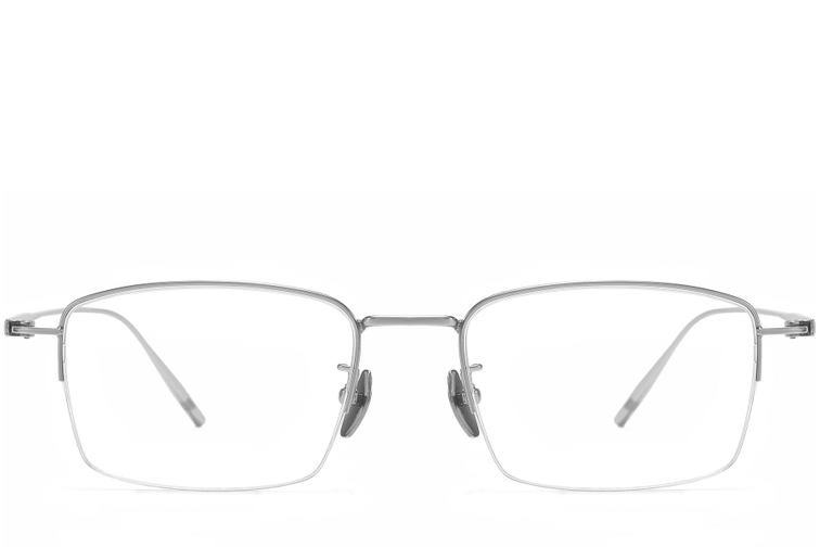 Semi-rimless Silver Titanium Glasses #BS1913-0571