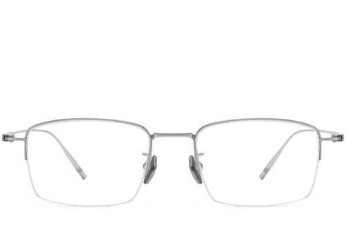 Lunettes semi-cerclées en titane argenté #BS1913-0571