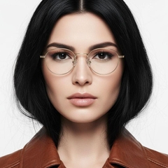 Gafas ovaladas de titanio dorado #BS1913-0573
