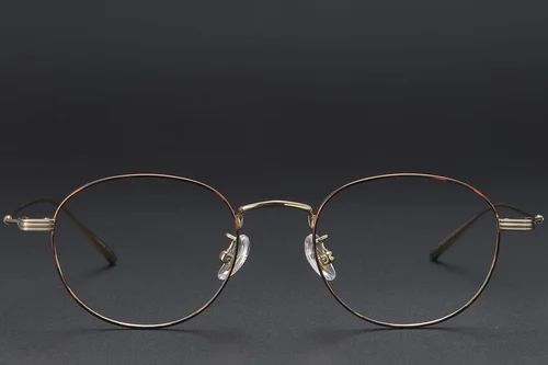 Lunettes ovales en titane brun #BS1913-0574