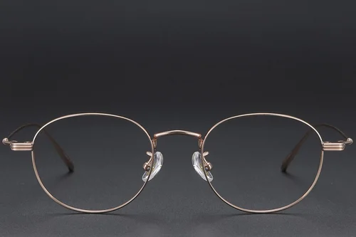 Lunettes ovales en titane rose #BS1913-0576