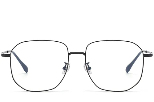 Lunettes géométriques en titane noir #BS1913-0578