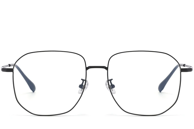 Gafas geométricas de titanio negro #BS1913-0578