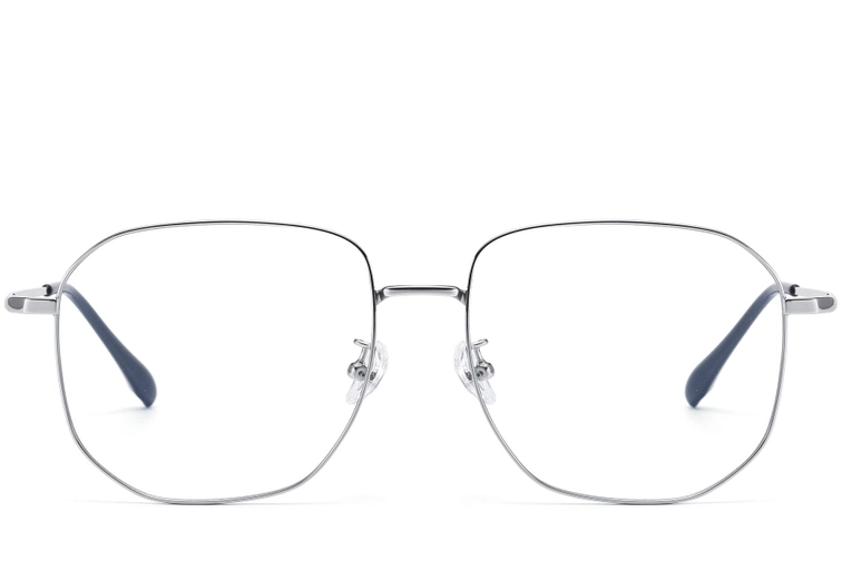 Occhiali geometrici in titanio argento #BS1913-0580