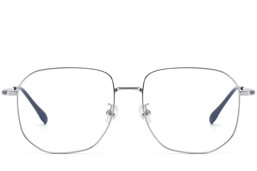 Lunettes géométriques en titane argenté #BS1913-0580