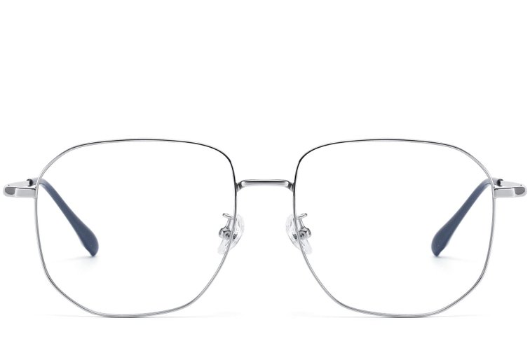 Occhiali geometrici in titanio argento #BS1913-0580