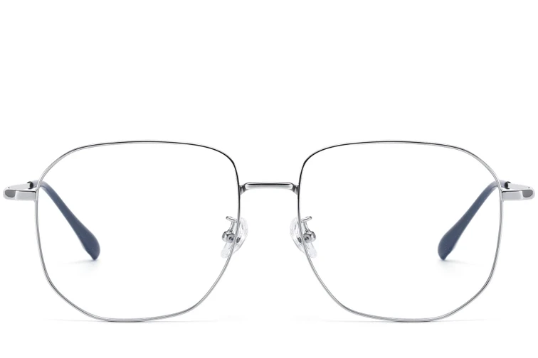 Geometric Silver Titanium Glasses #BS1913-0580
