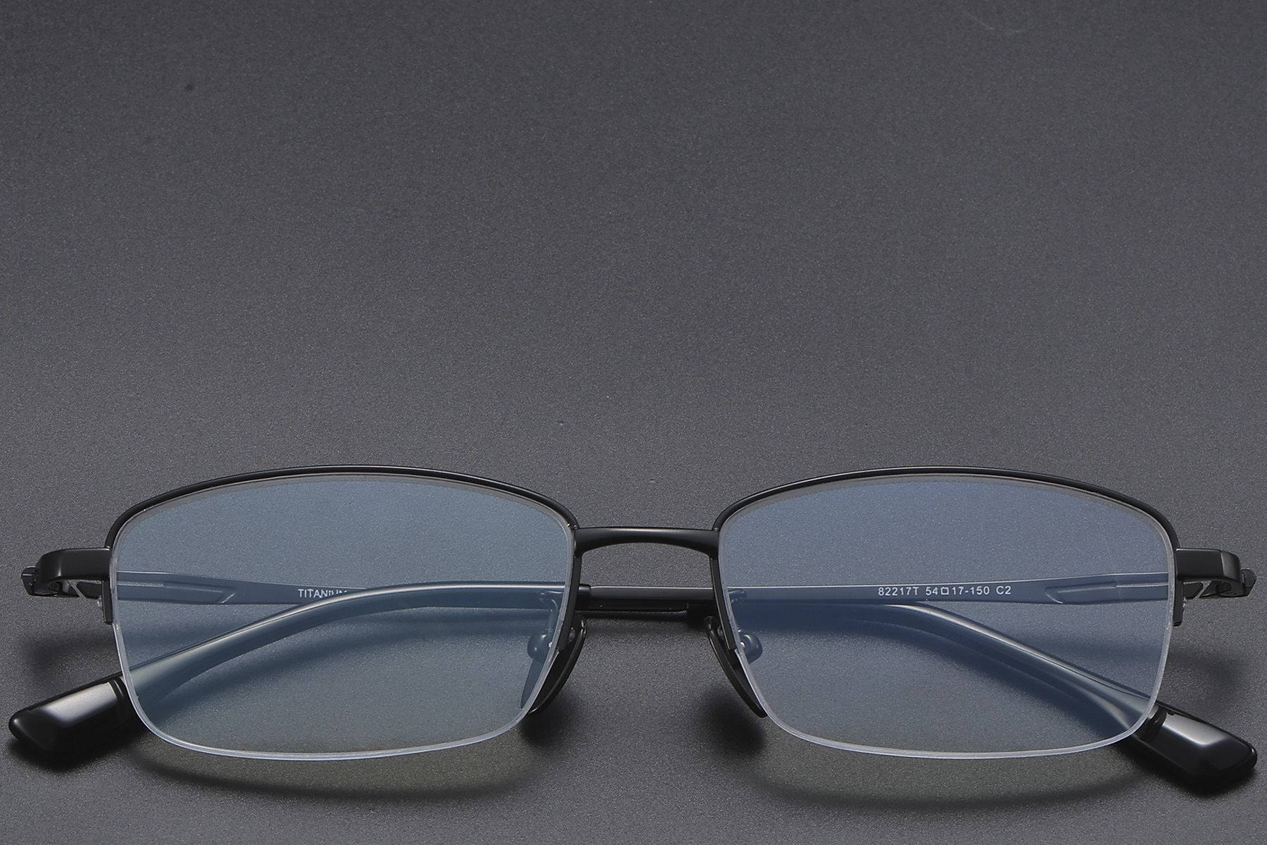 Semi-rimless Black Titanium Glasses #BS1913-0582