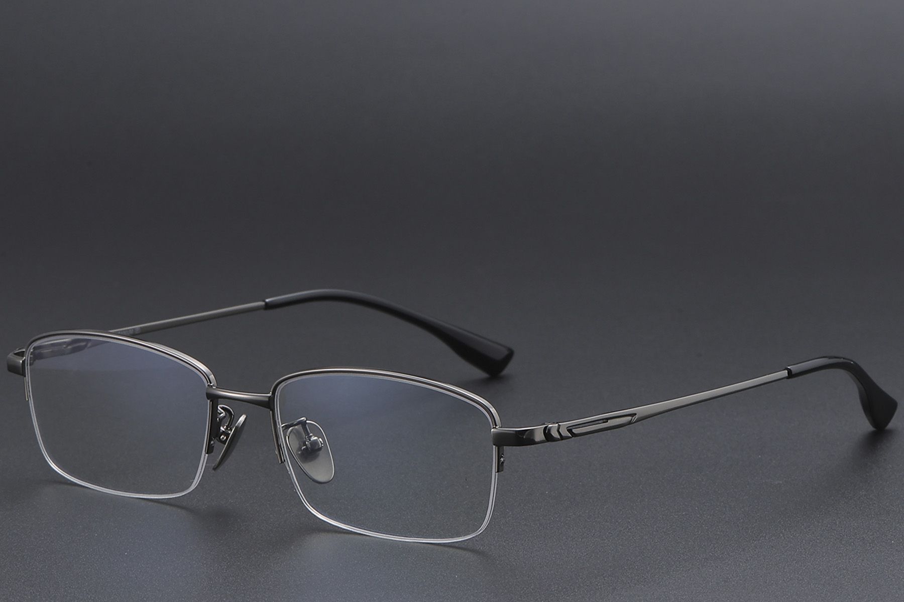 Semi-rimless Grey Titanium Glasses #BS1913-0585