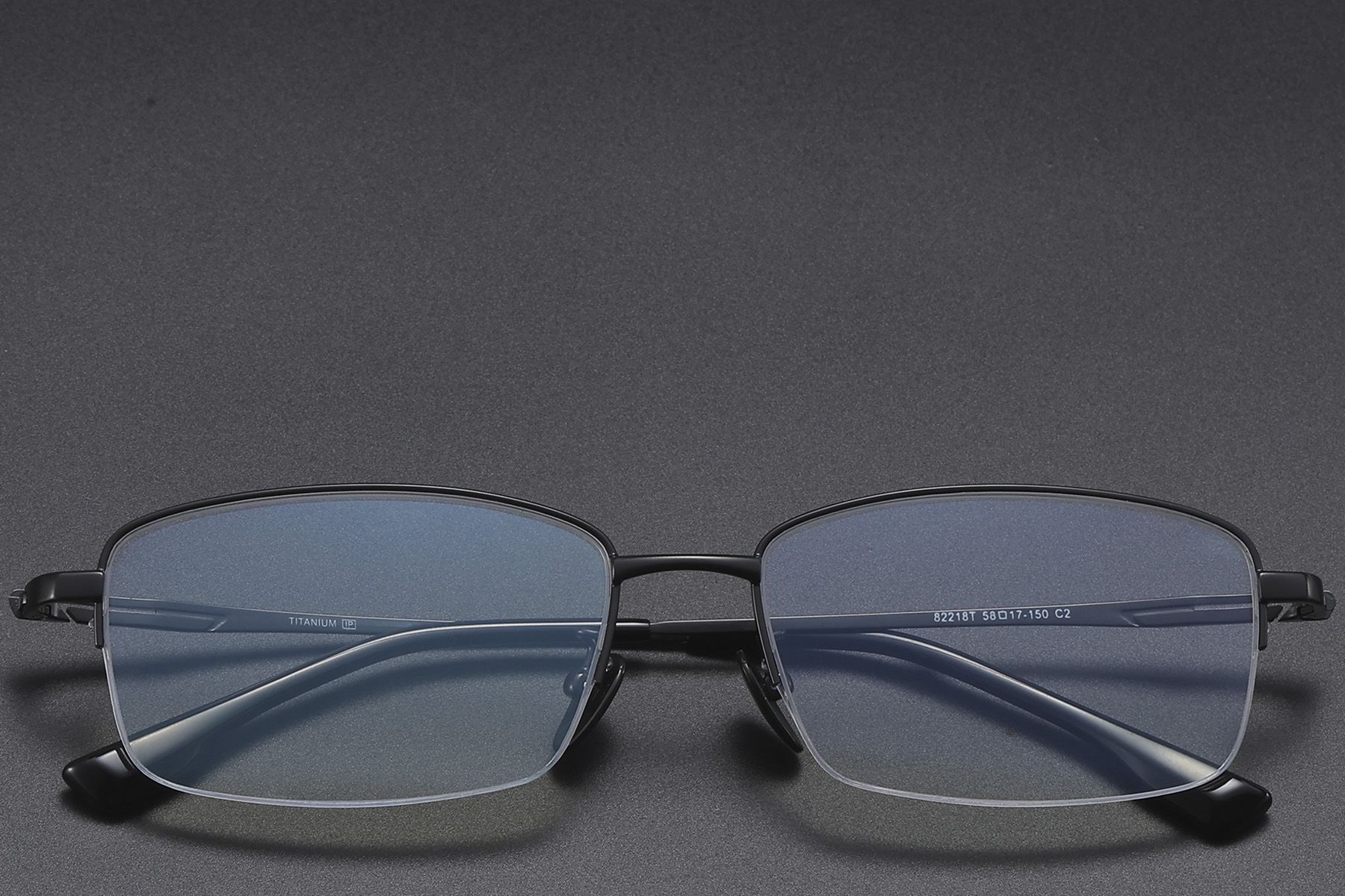 Occhiali semi-senza montatura in titanio nero #BS1913-0586