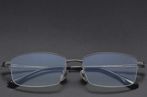 Lunettes semi-cerclées en titane gris #BS1913-0589