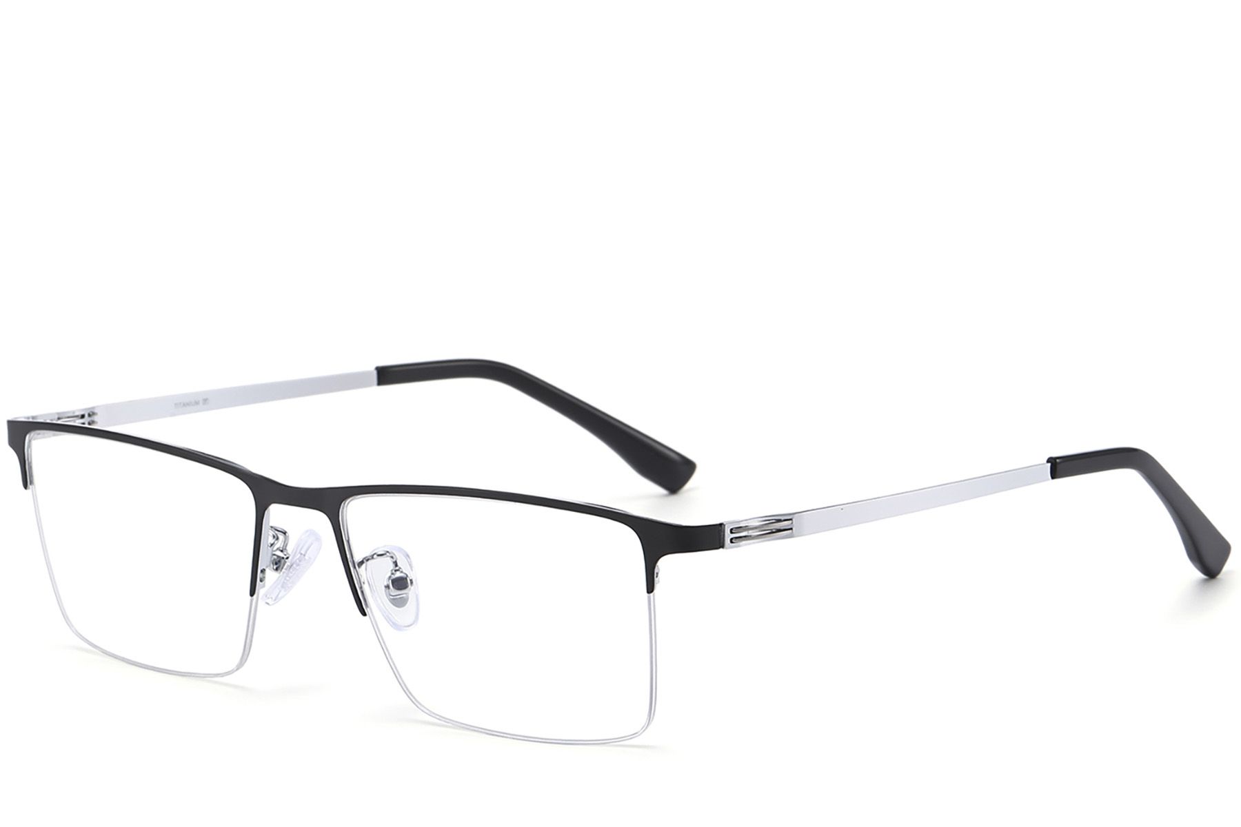 Gafas de titanio plateado semi al aire #BS1913-0592