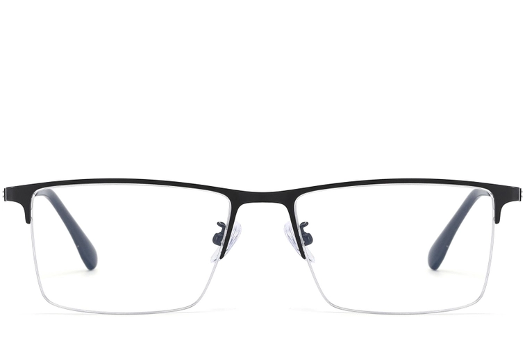 Lunettes semi-cerclées en titane argenté #BS1913-0592