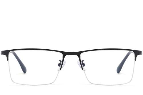 Lunettes semi-cerclées en titane argenté #BS1913-0592