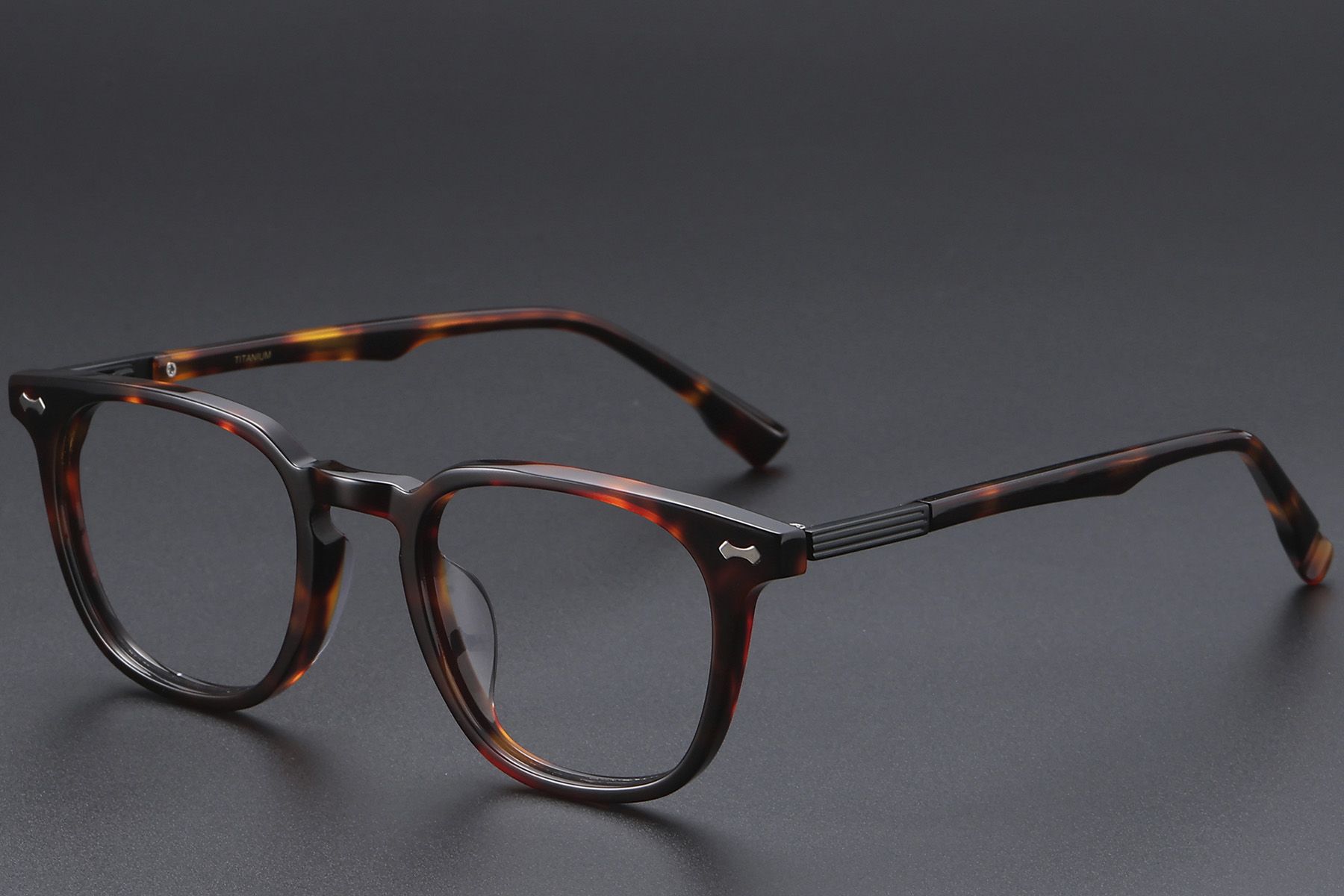 Rectangular Tortoiseshell Acetate Glasses #BS1913-0594