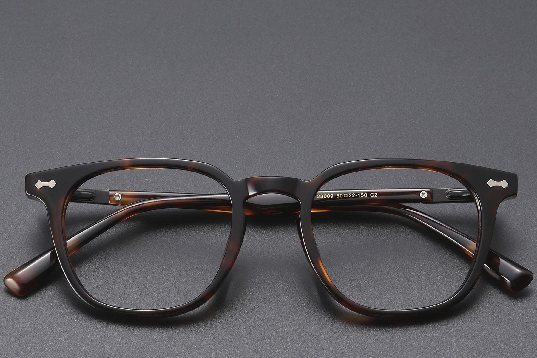 Rectangular Tortoiseshell Acetate Glasses #BS1913-0594