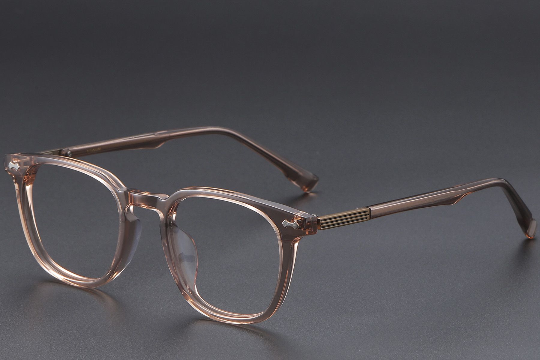 Rectangular Brown Acetate Glasses #BS1913-0596