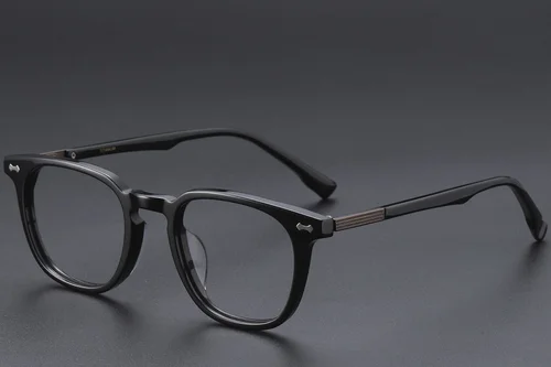 Lunettes rectangulaires en acétate noir #BS1913-0597