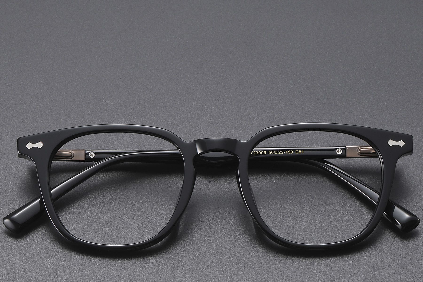 Rectangular Black Acetate Glasses #BS1913-0597