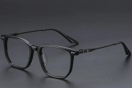 Lunettes rectangulaires en acétate noir #BS1913-0598