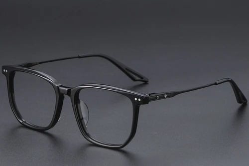 Rectangular Black Acetate Glasses #BS1913-0598