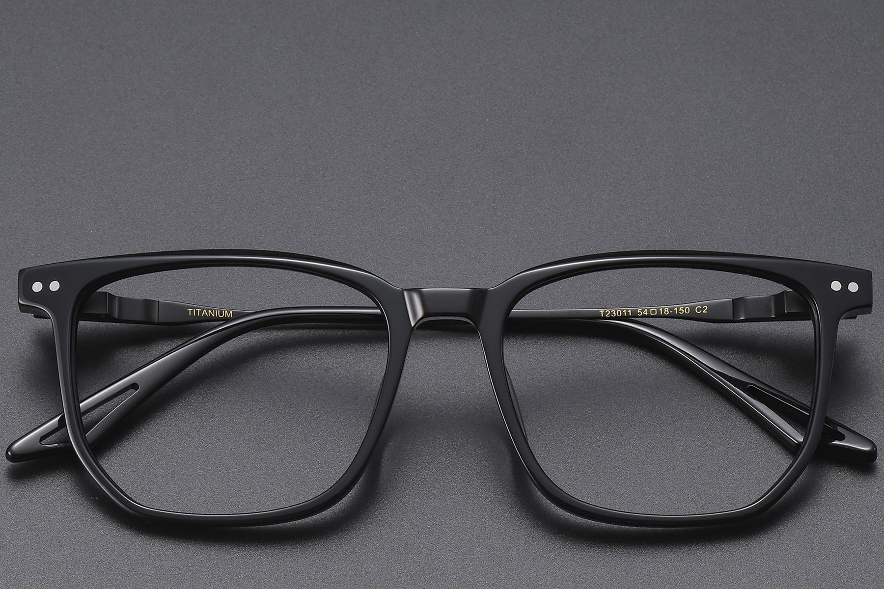 Rectangular Black Acetate Glasses #BS1913-0598