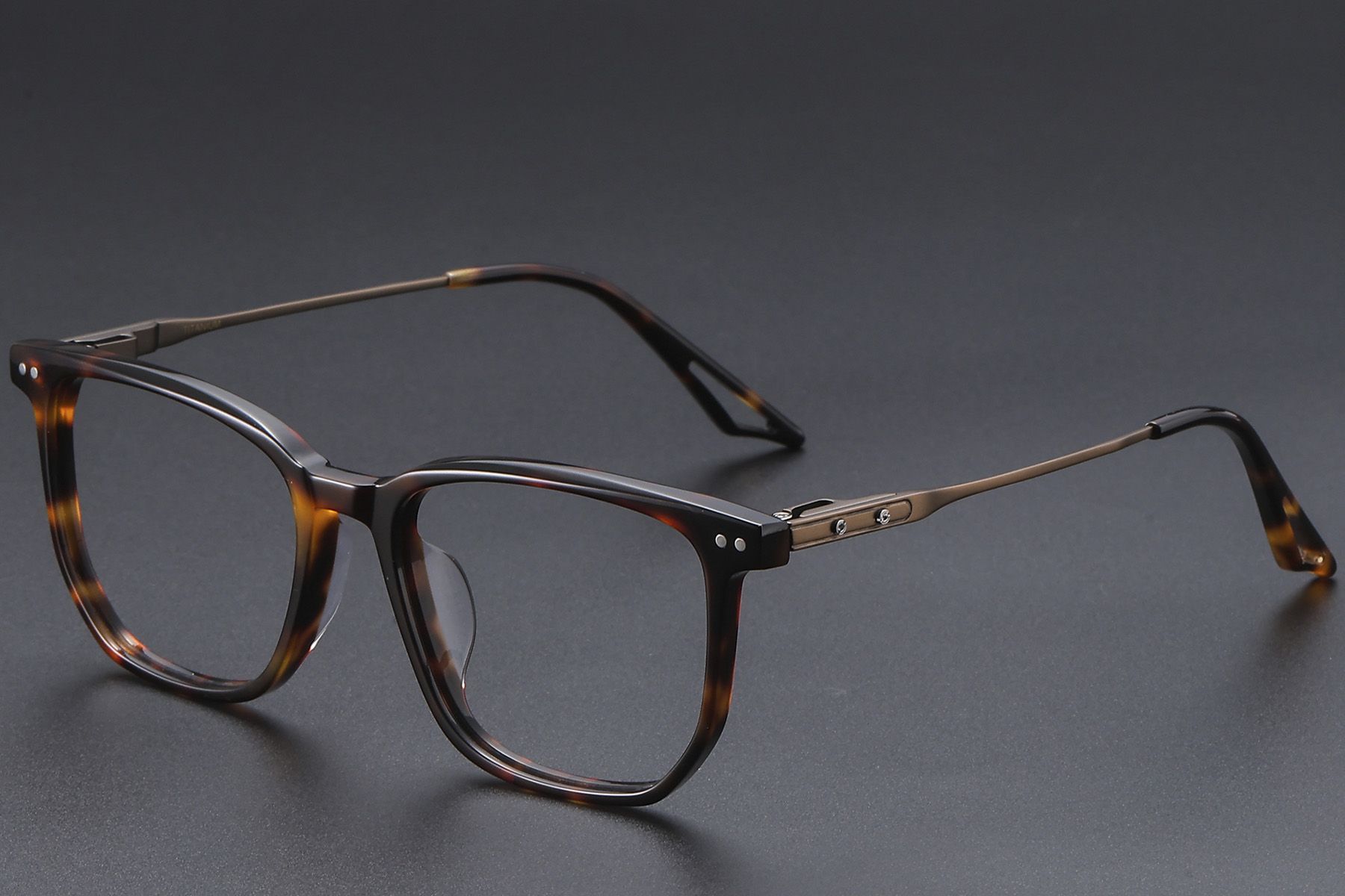 Rectangular Tortoiseshell Acetate Glasses #BS1913-0601