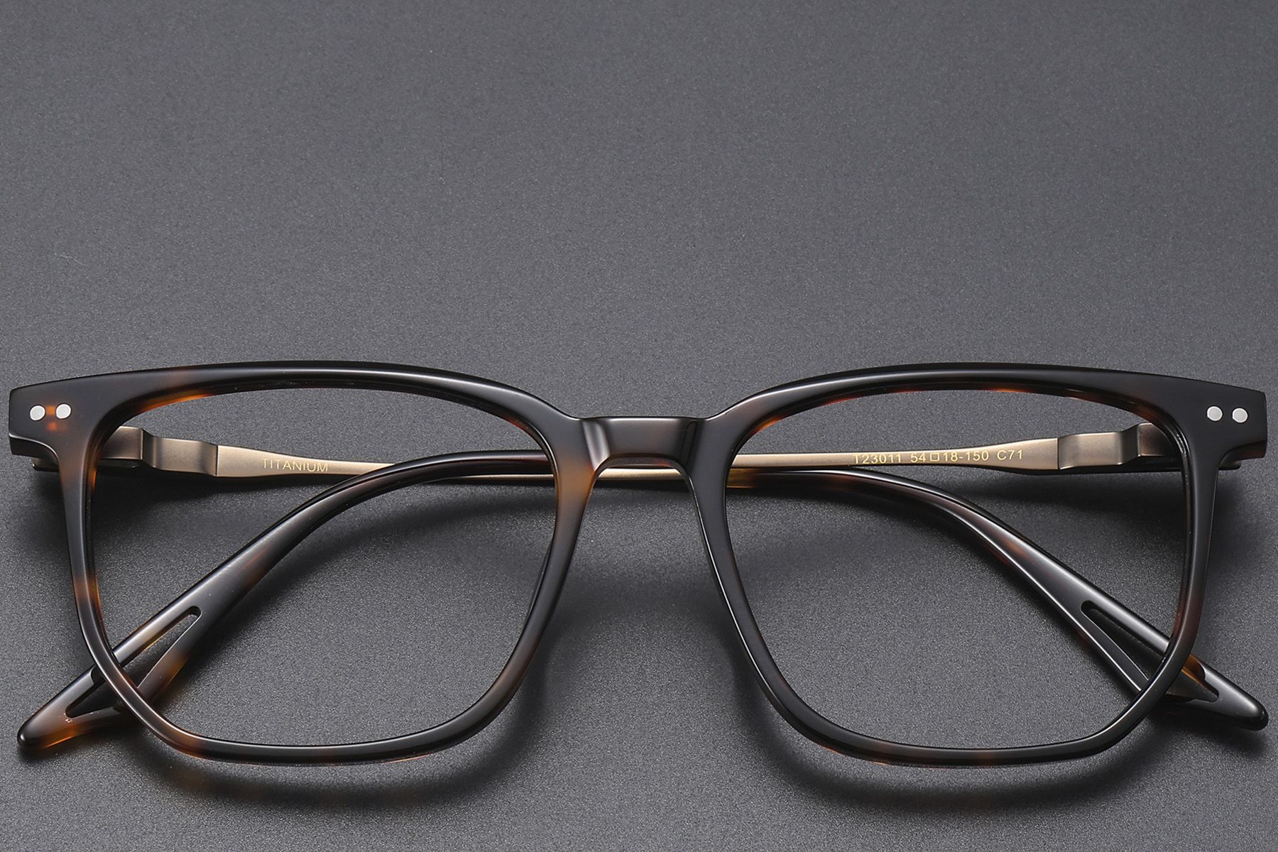 Rectangular Tortoiseshell Acetate Glasses #BS1913-0601