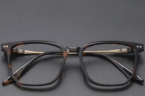 Lunettes rectangulaires en acétate écaille de tortue #BS1913-0601