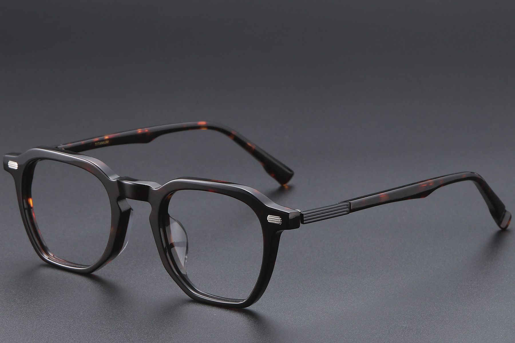 Rectangular Tortoiseshell Acetate Glasses #BS1913-0602