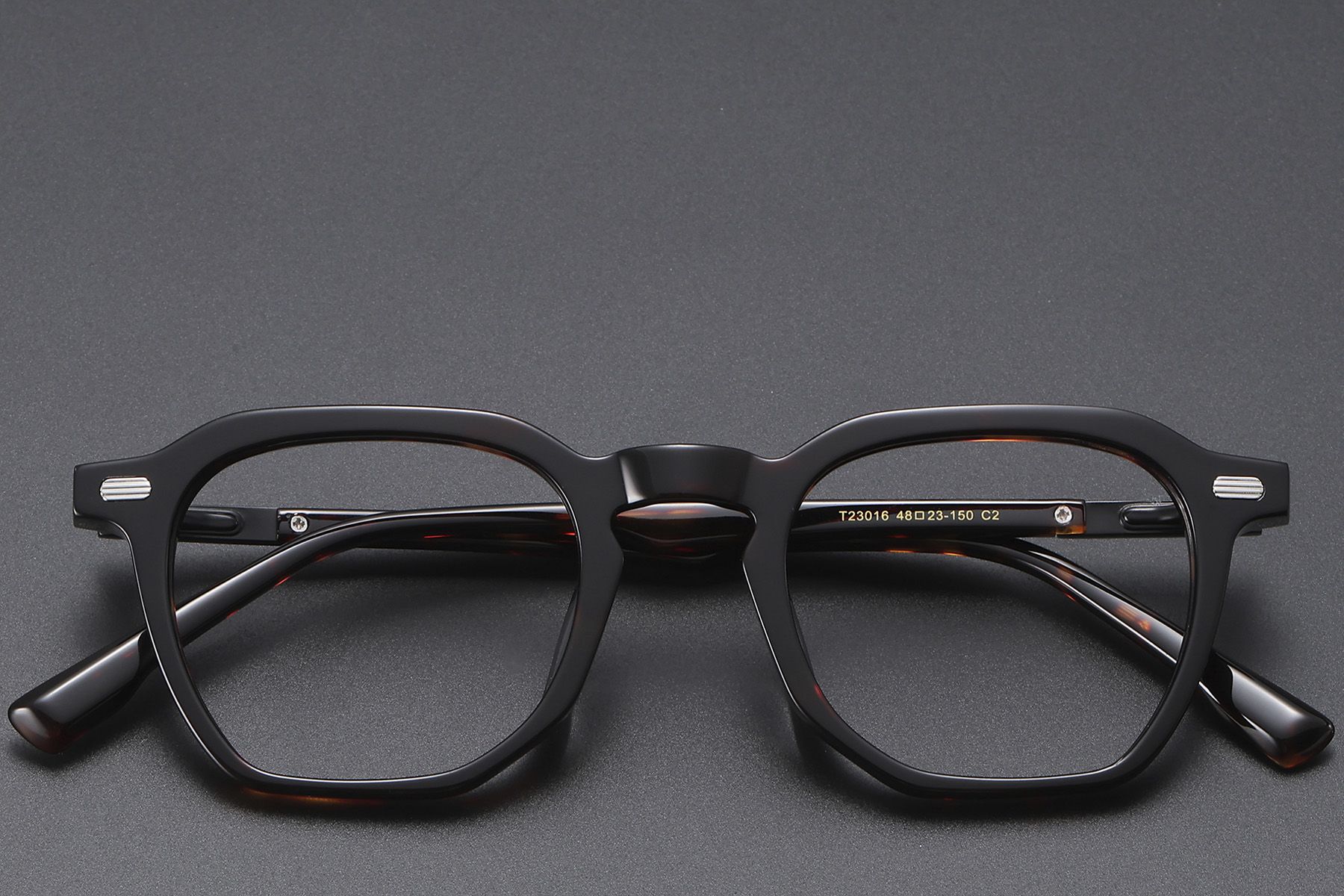 Rectangular Tortoiseshell Acetate Glasses #BS1913-0602