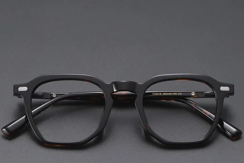 Lunettes rectangulaires en acétate écaille de tortue #BS1913-0602
