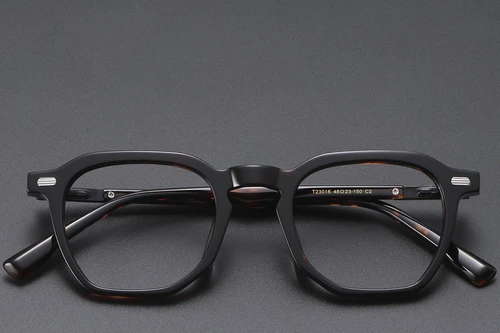 Rectangular Tortoiseshell Acetate Glasses #BS1913-0602