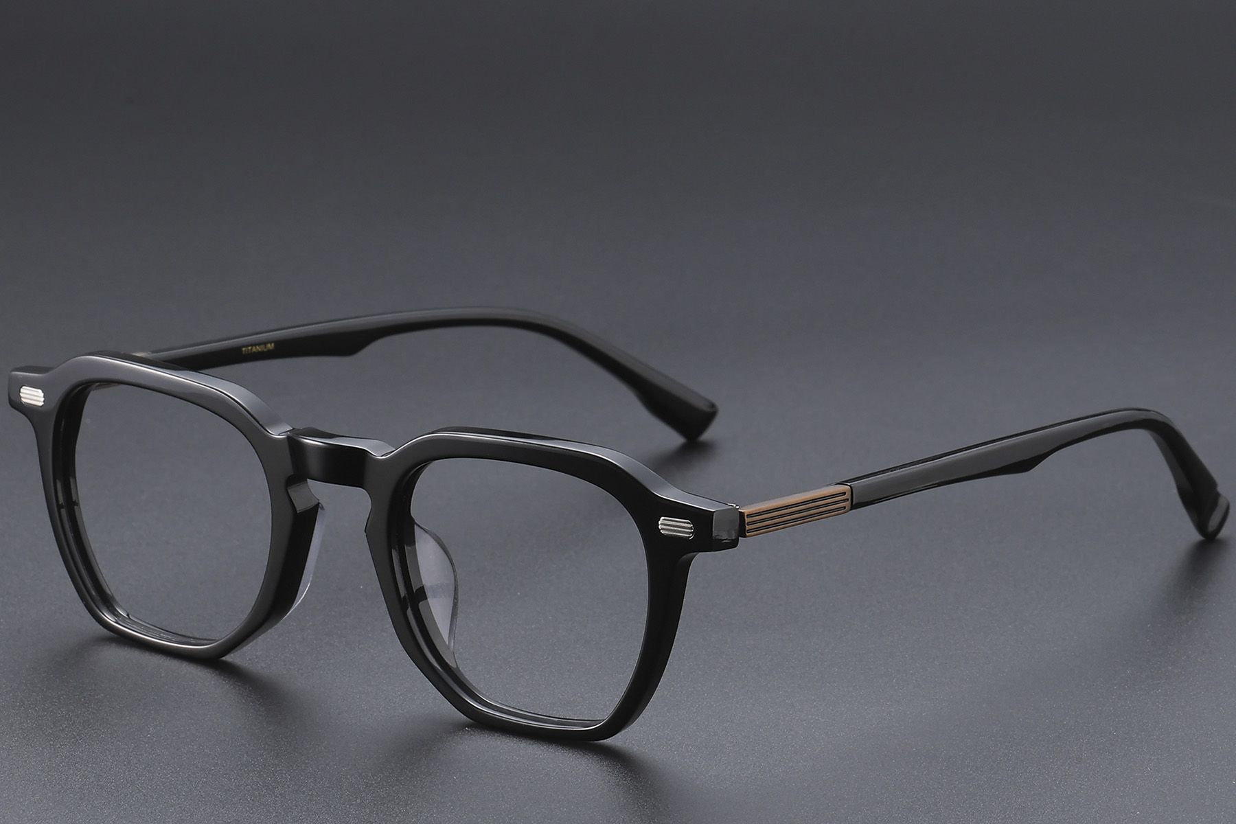 Rectangular Black Acetate Glasses #BS1913-0604