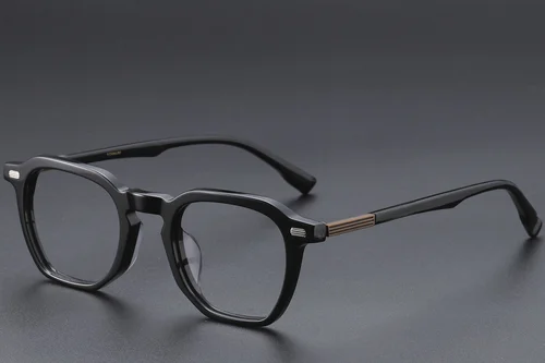 Lunettes rectangulaires en acétate noir #BS1913-0604