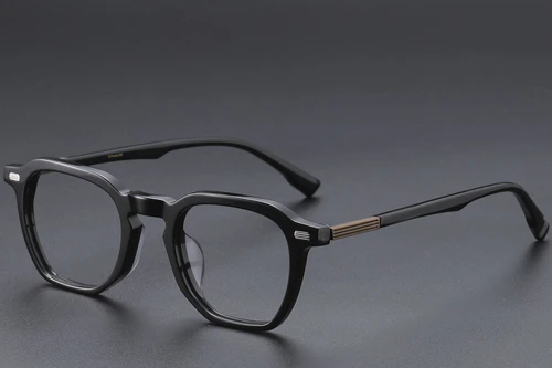Rectangular Black Acetate Glasses #BS1913-0604