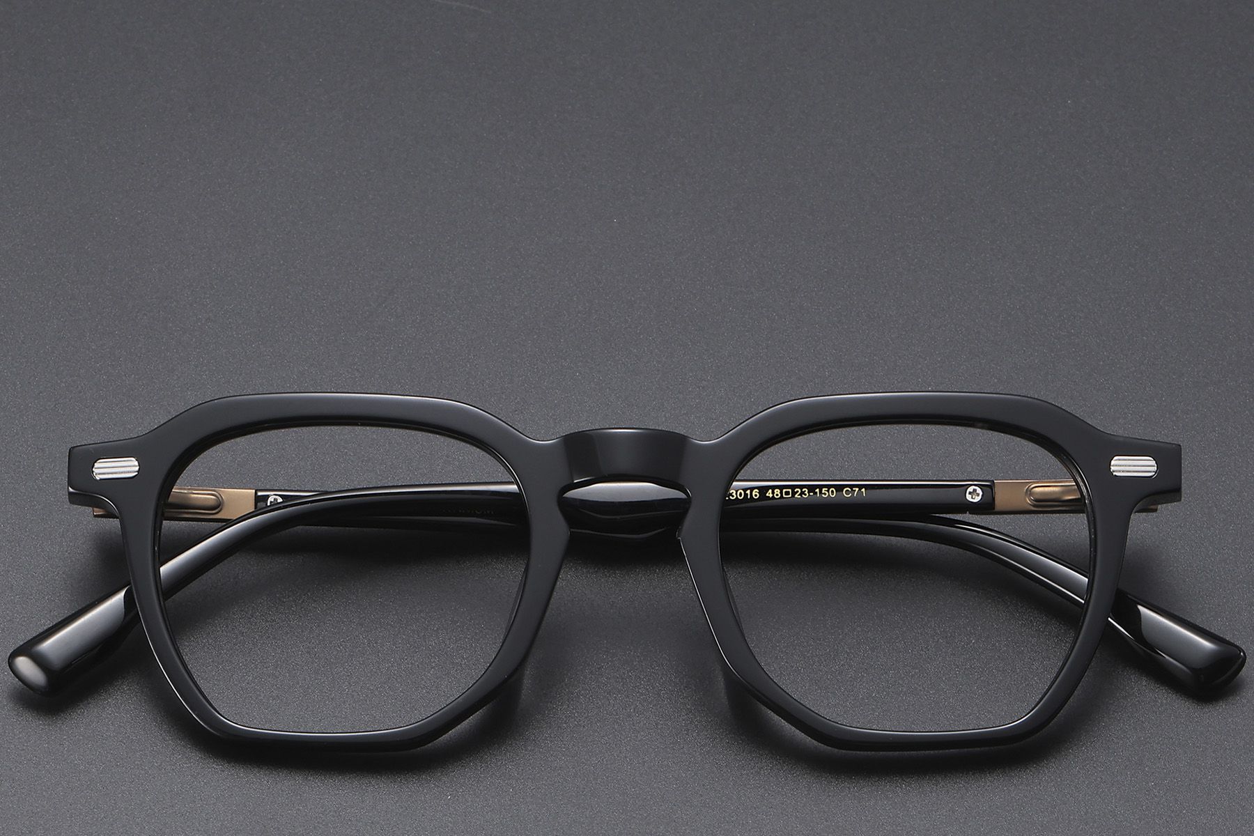 Rectangular Black Acetate Glasses #BS1913-0604