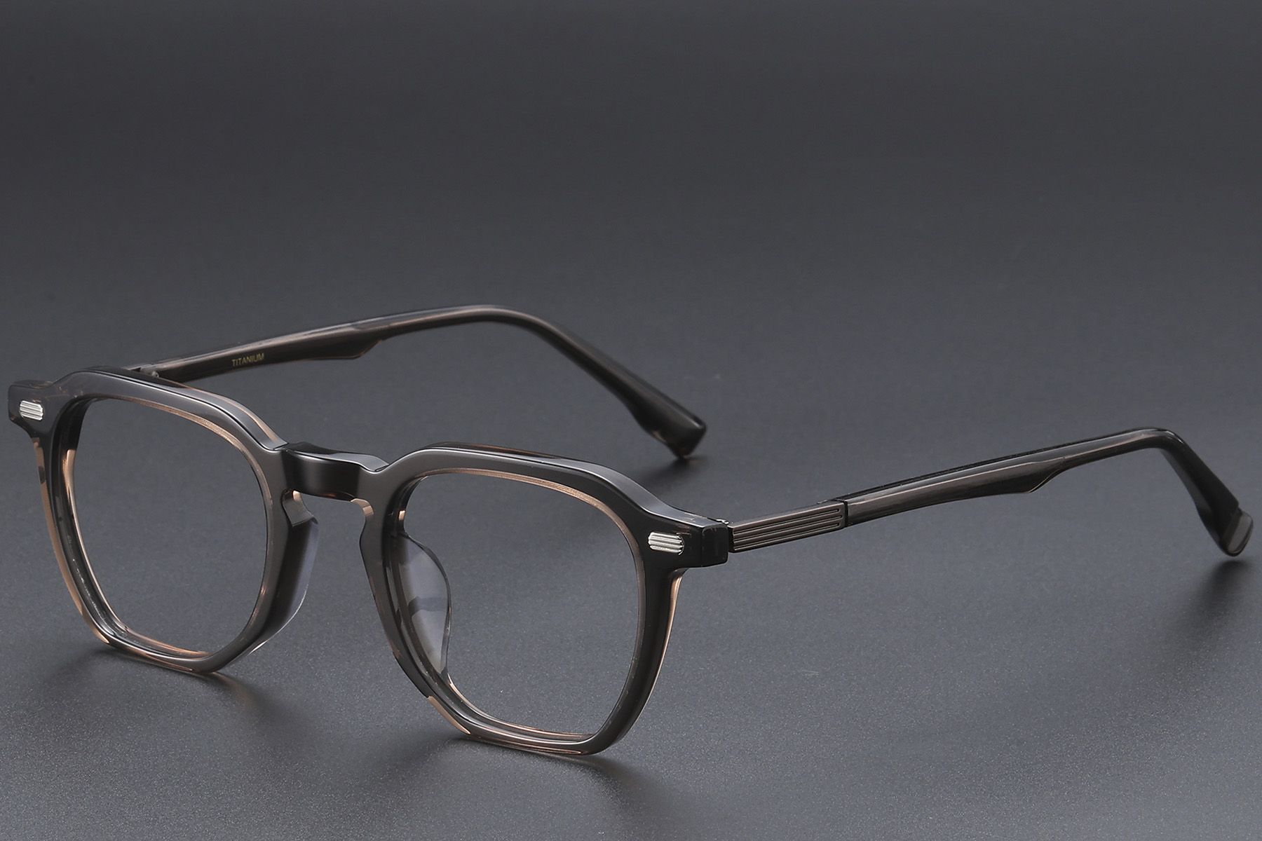 Rectangular Brown Acetate Glasses #BS1913-0605