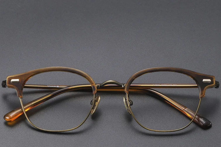 Semi-rimless Copper Metal Glasses #BS1913-0606